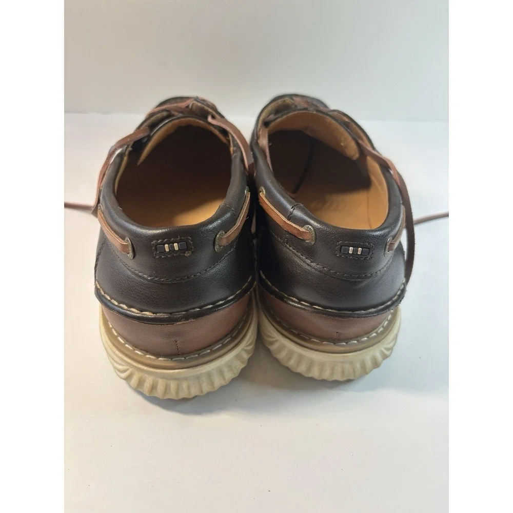 Nautica Brown Leather Boat Shoes Men's Lace-Up Comfort Size 13